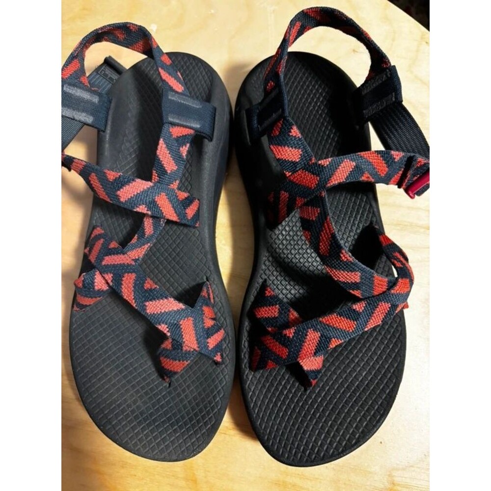 Chaco ZCloud 2 Sandal Women Size 10 Adjustable Toe Loop Red Navy Covered Eclipse